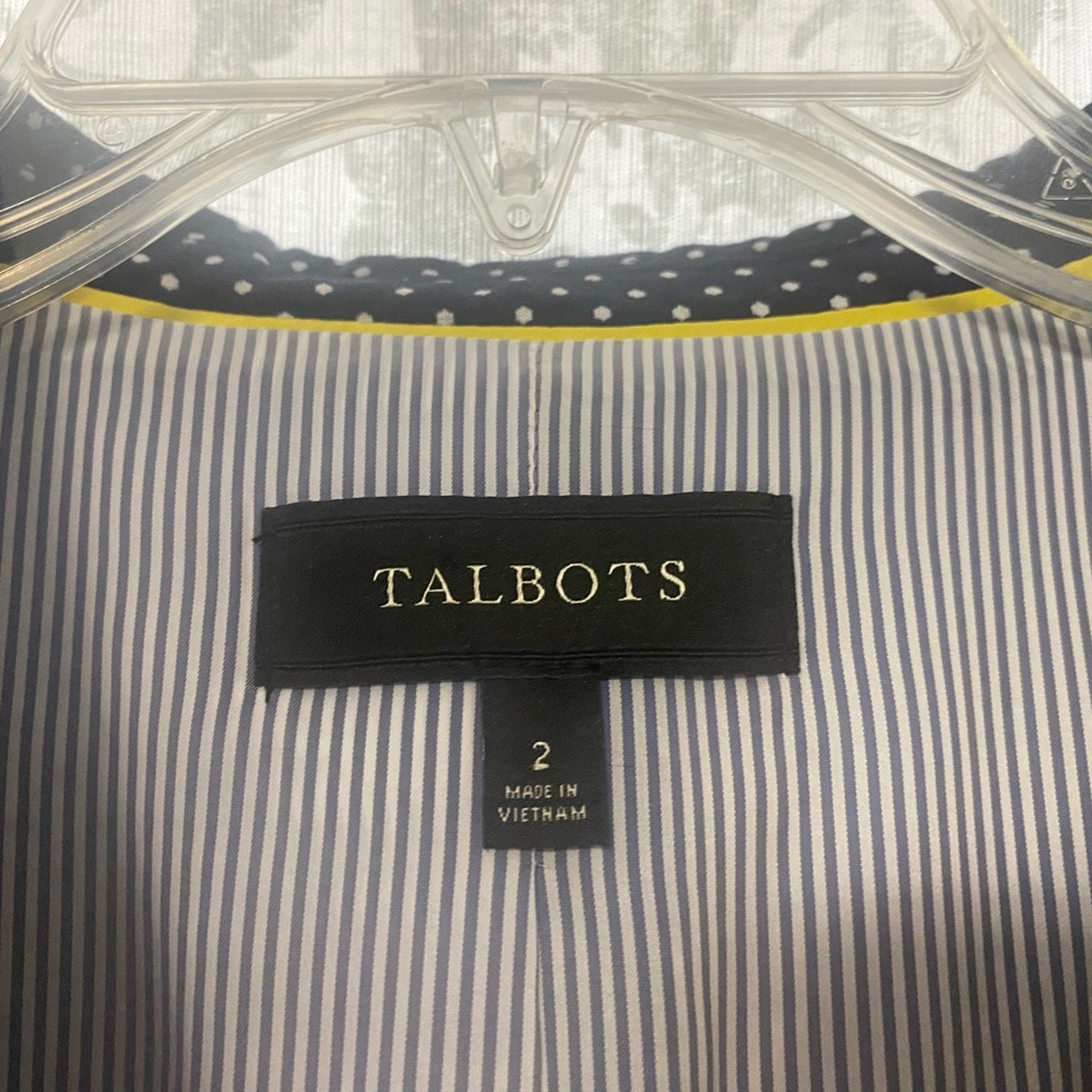 Talbots Classic Two Button Polka Dot Striped Prep… - image 7